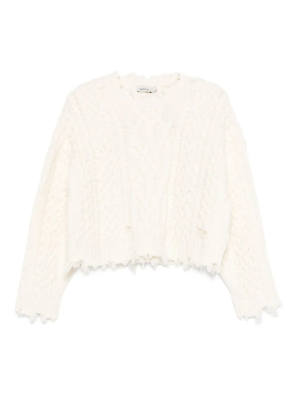 Felix cable-knit frayed knitwear - 1