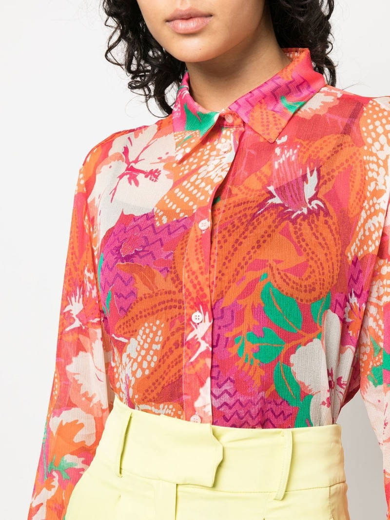 floral-print crepe shirt 5