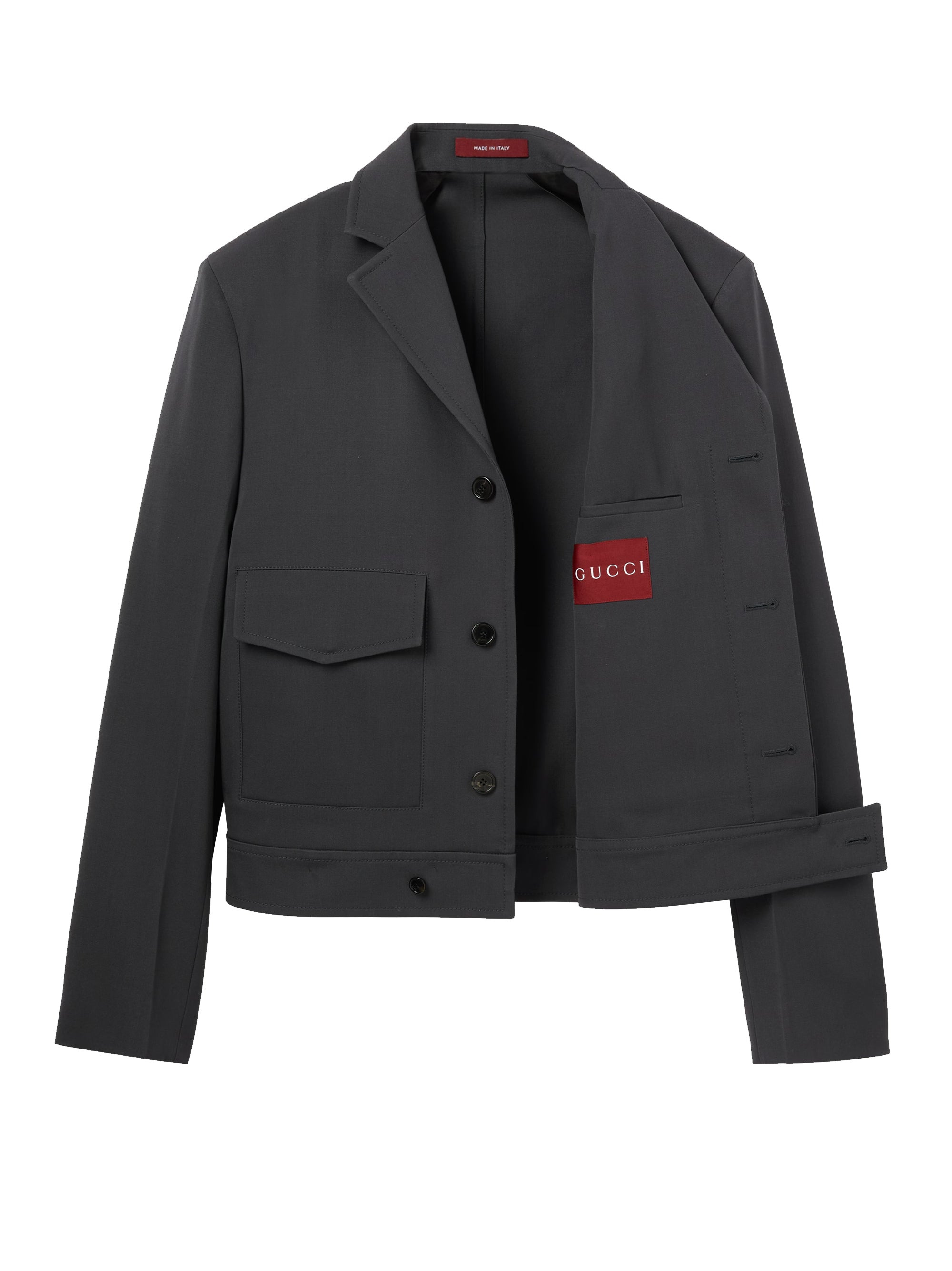 Gucci Men Embossed Wool Gabardine Jacket - 2
