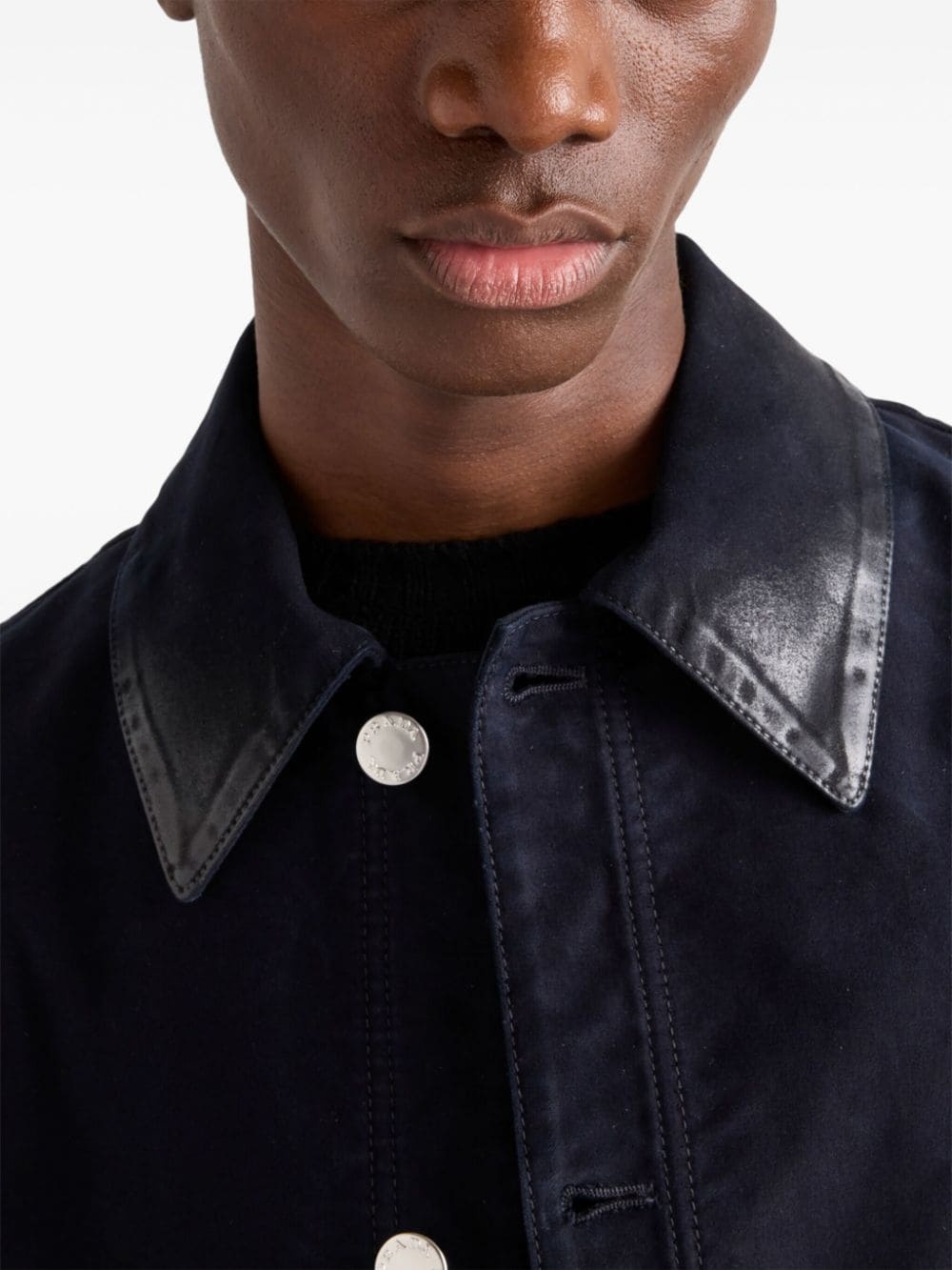 leather-effect moleskin blouson jacket - 4