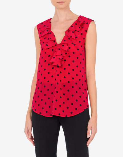 Moschino ALLOVER POLKA DOTS CRÊPE DE CHINE TOP outlook