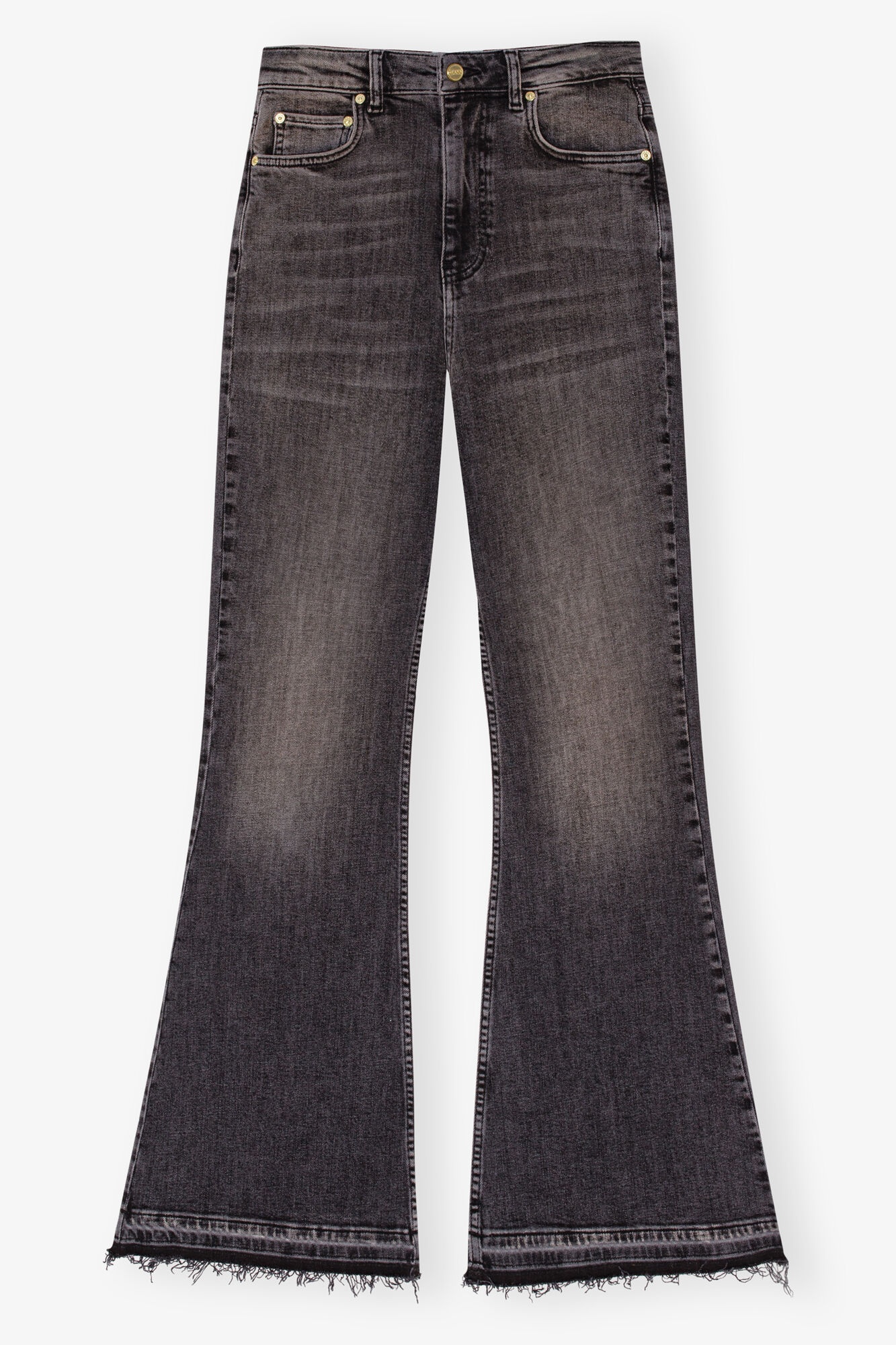 WASHED BLACK FLARED JEANS - 1