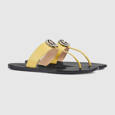 GUCCI Women's leather thong sandal with Double G outlook