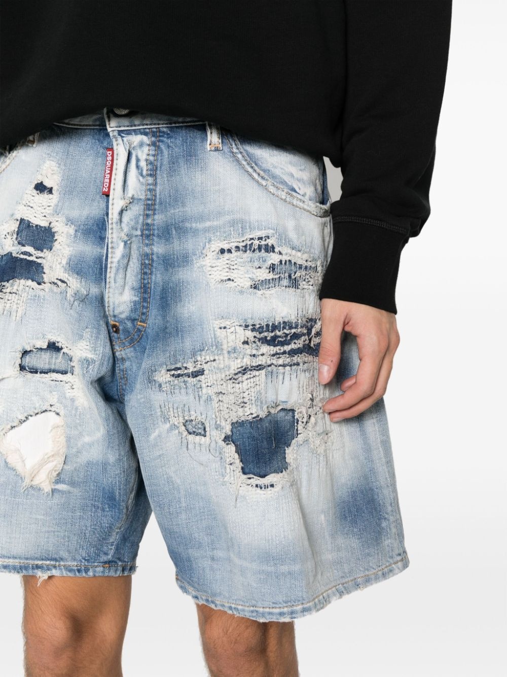 Shark Bite washed denim shorts - 5