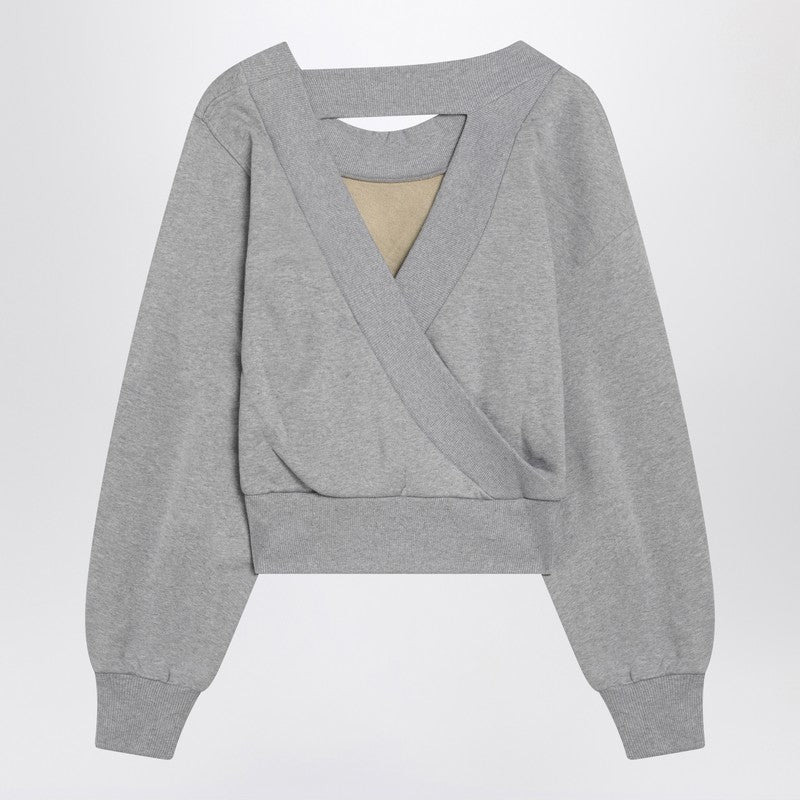 The Attico Gray Mélange/Beige Sweatshirt With Cut Out Women - 2