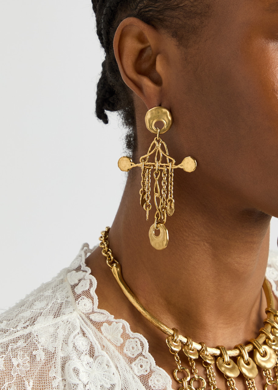 Chloe The Eclectic Hammered Drop Earrings - 2