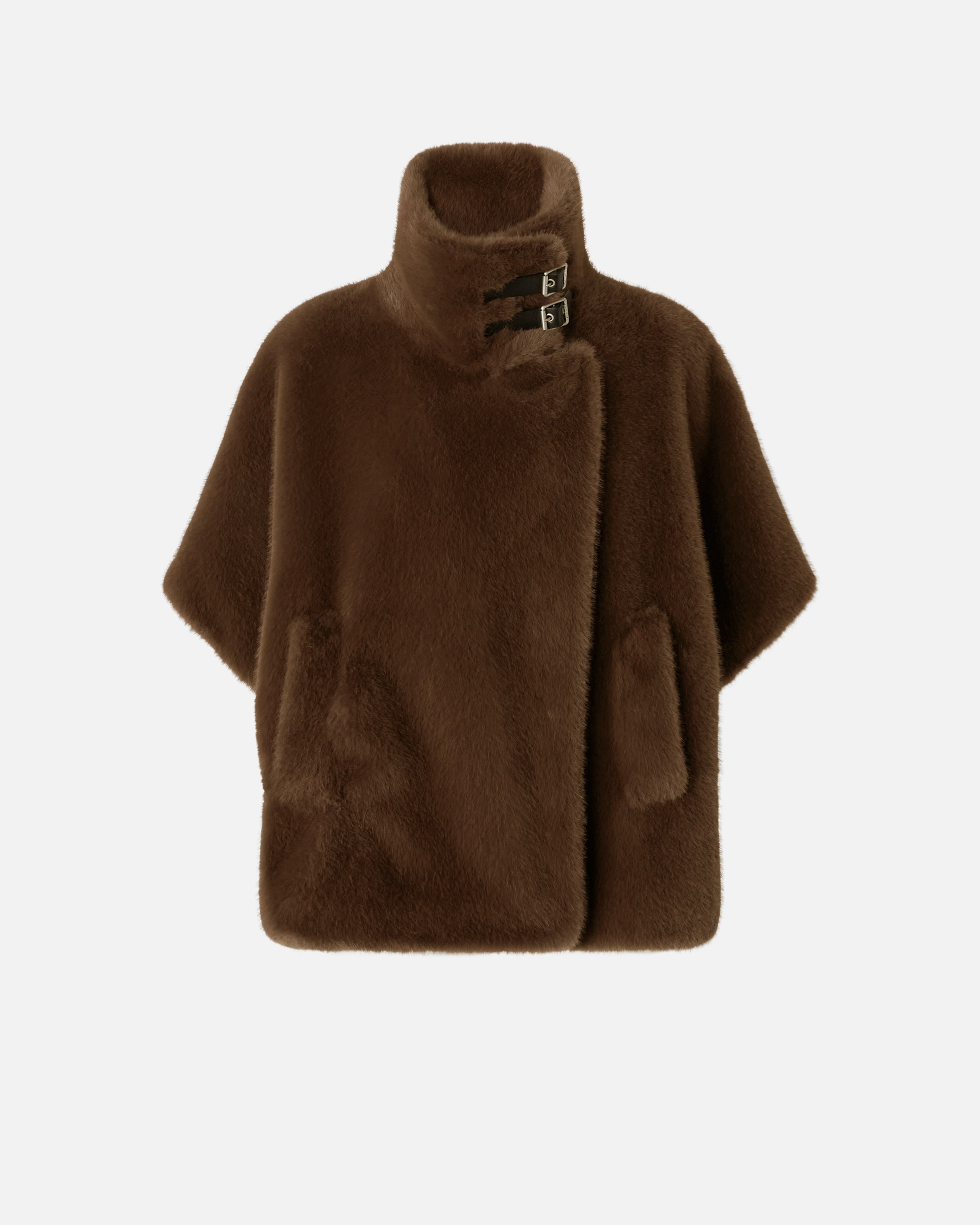 CAPE COAT IN MINK-EFFECT FAUX FUR - 1