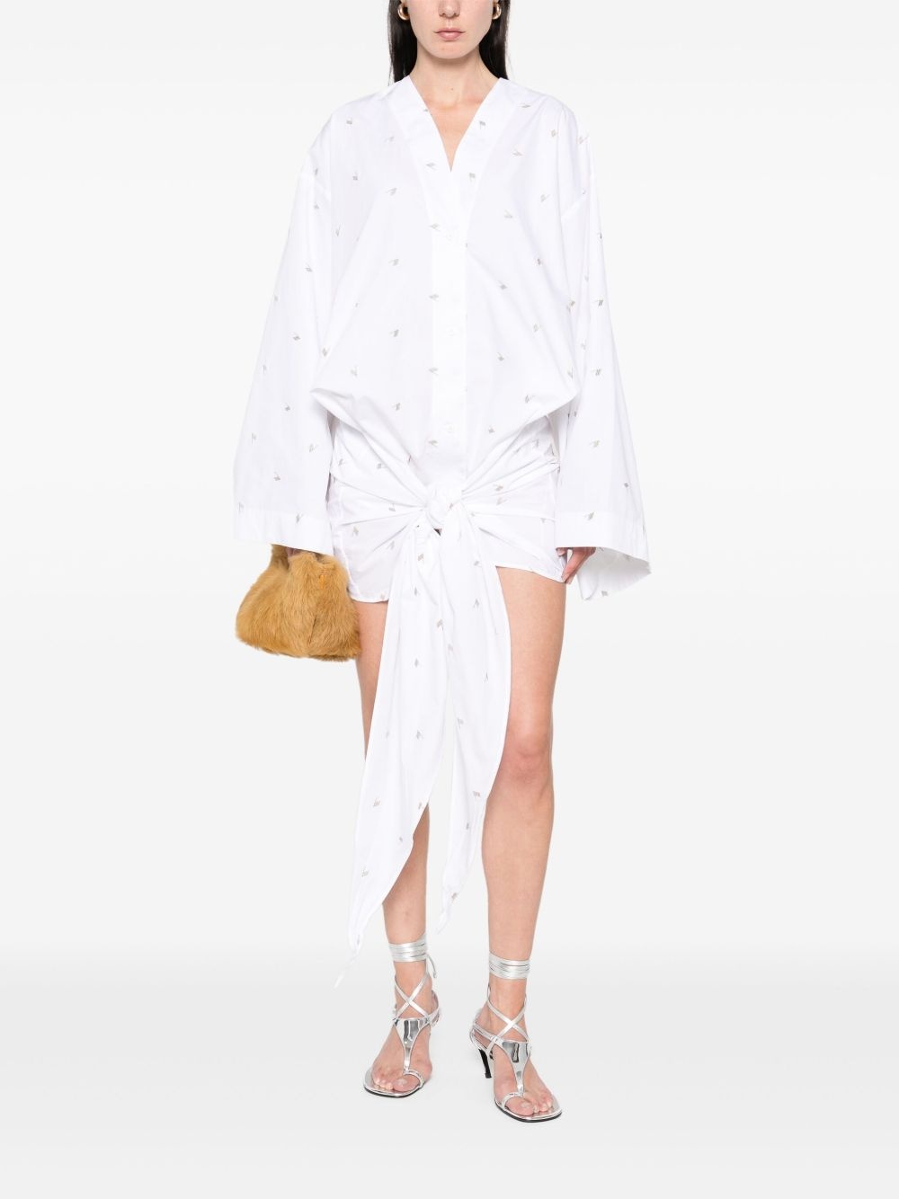 logo-embroidered mini dress - 2