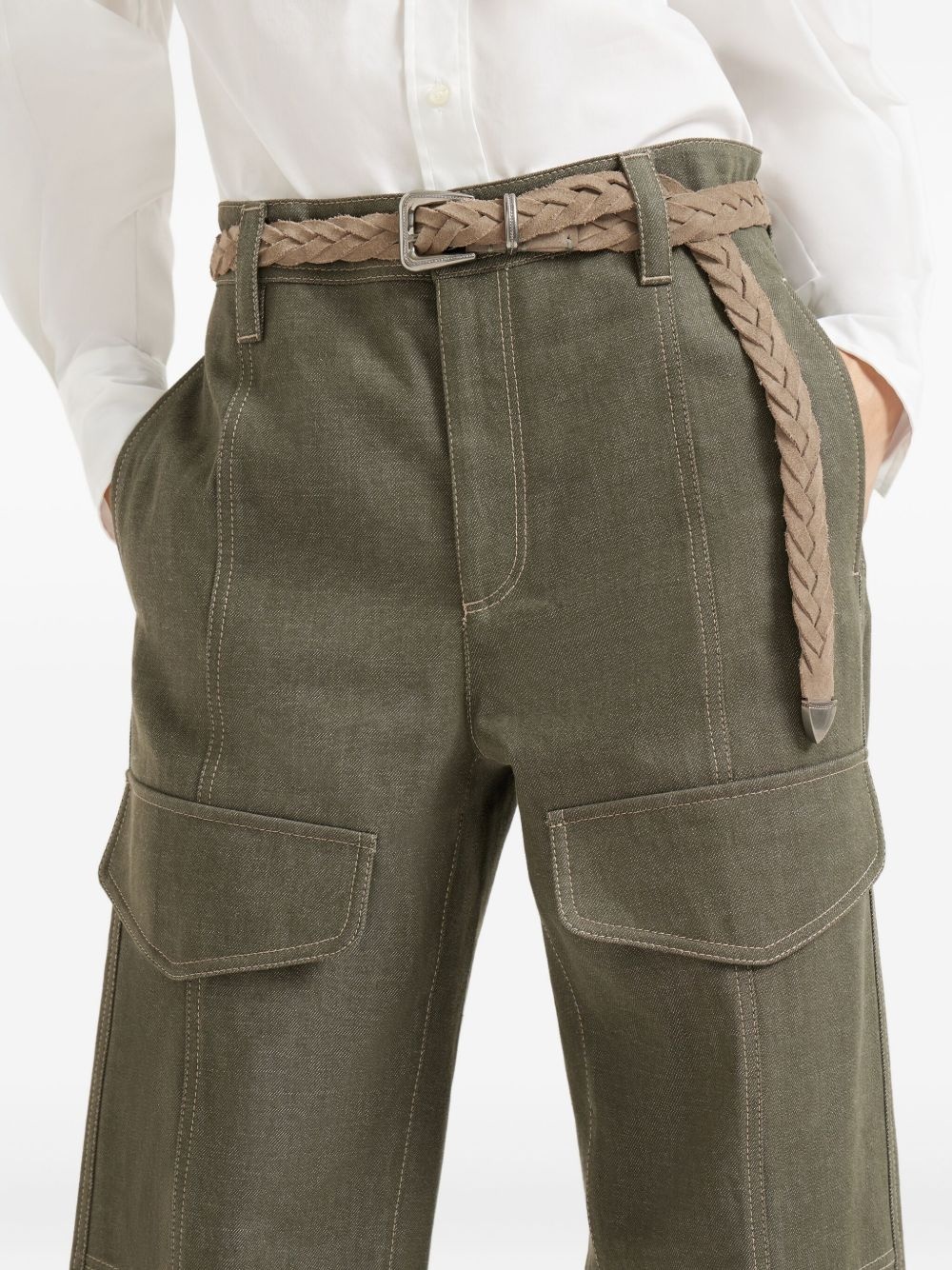 cargo-pocket cotton trousers - 5