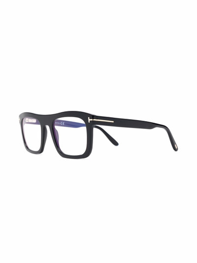 TOM FORD polished-effect square-frame glasses outlook