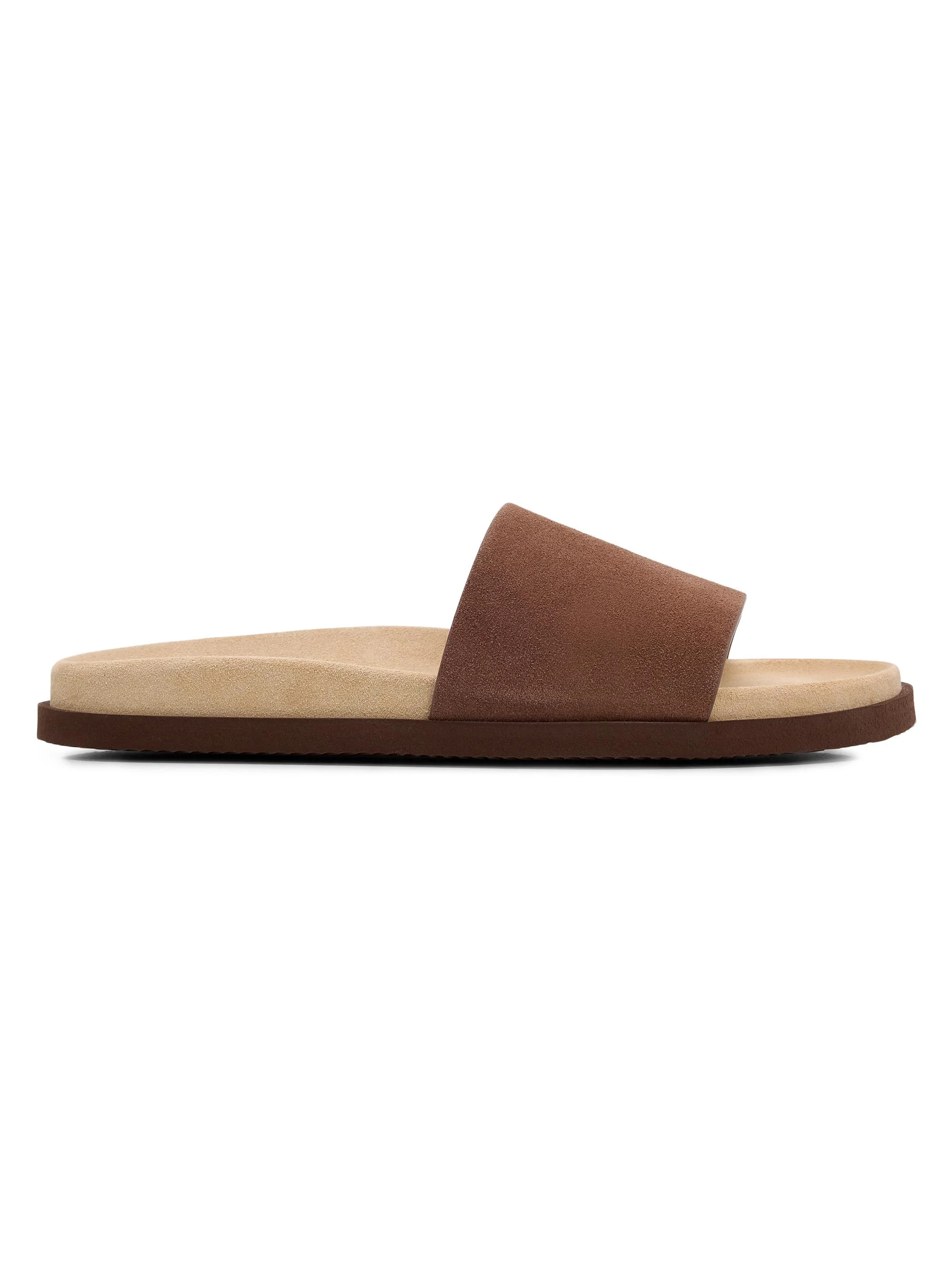 Men's Suede Slide Sandals - Tan - 1
