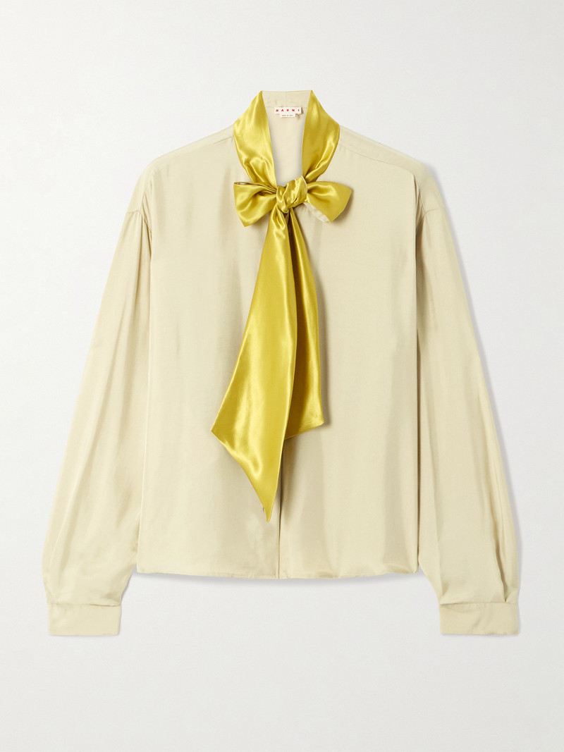 Pussy-bow Satin-twill Blouse 1