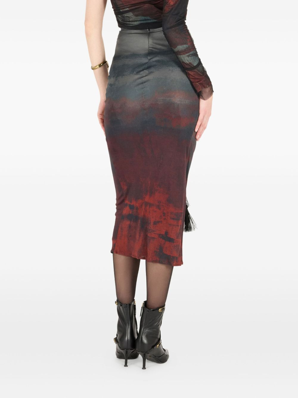 tassel-embellished drawstring skirt - 4