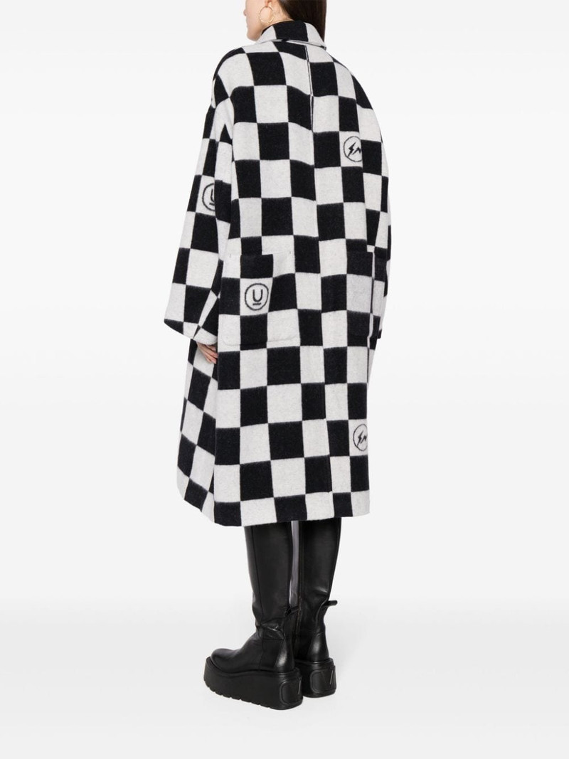 check-print button-up coat 4