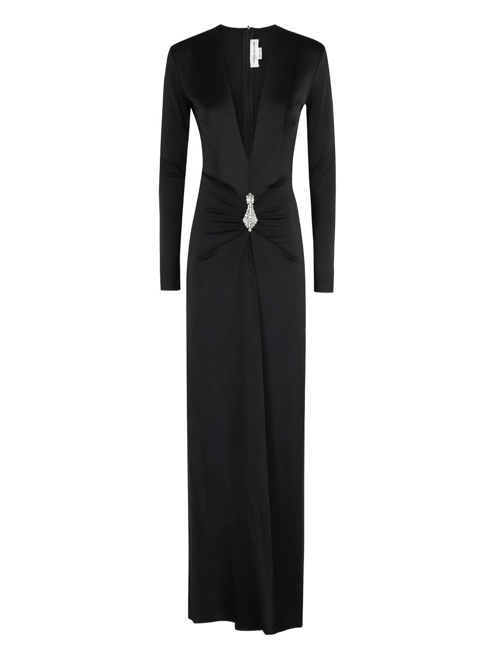 jewel-embellished V-neck maxi dress - 1