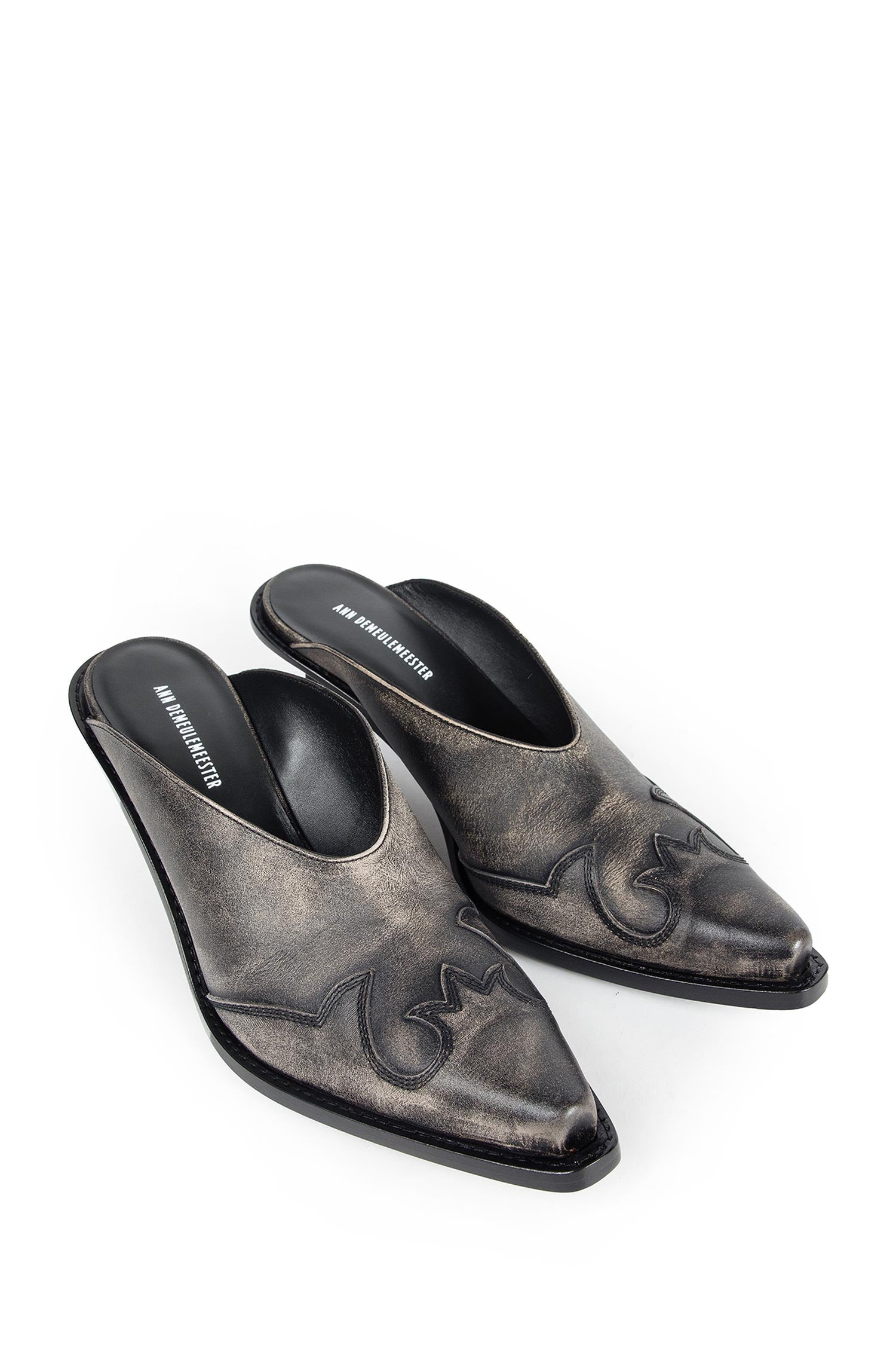 Beate Western-stitched Mules - 6