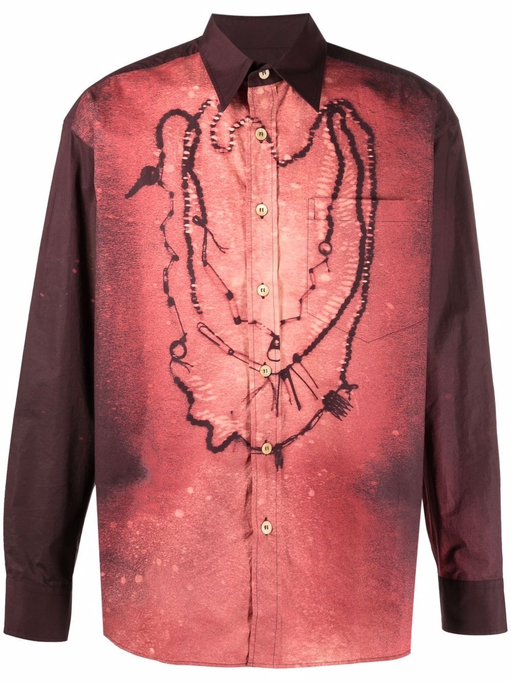 graphic-print long-sleeve shirt - 1