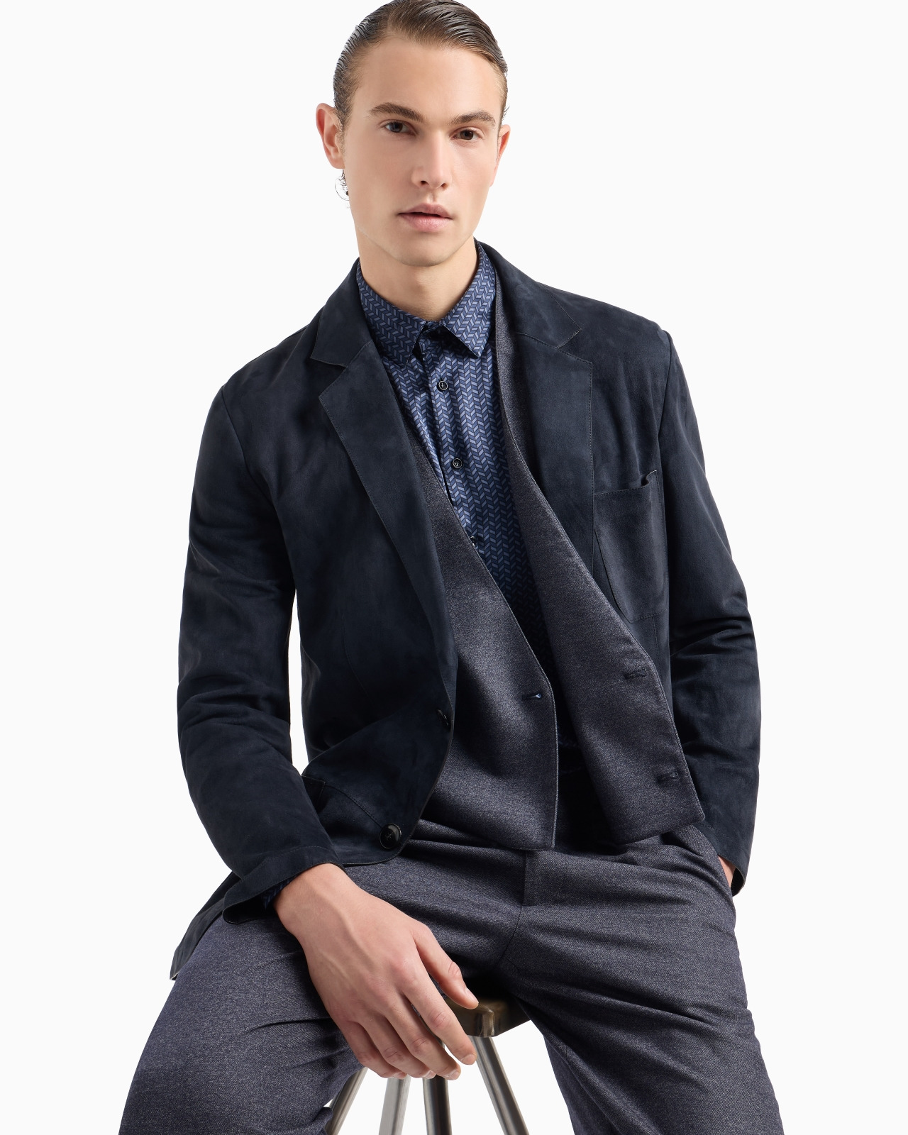 Single-breasted jacket in suede - 6