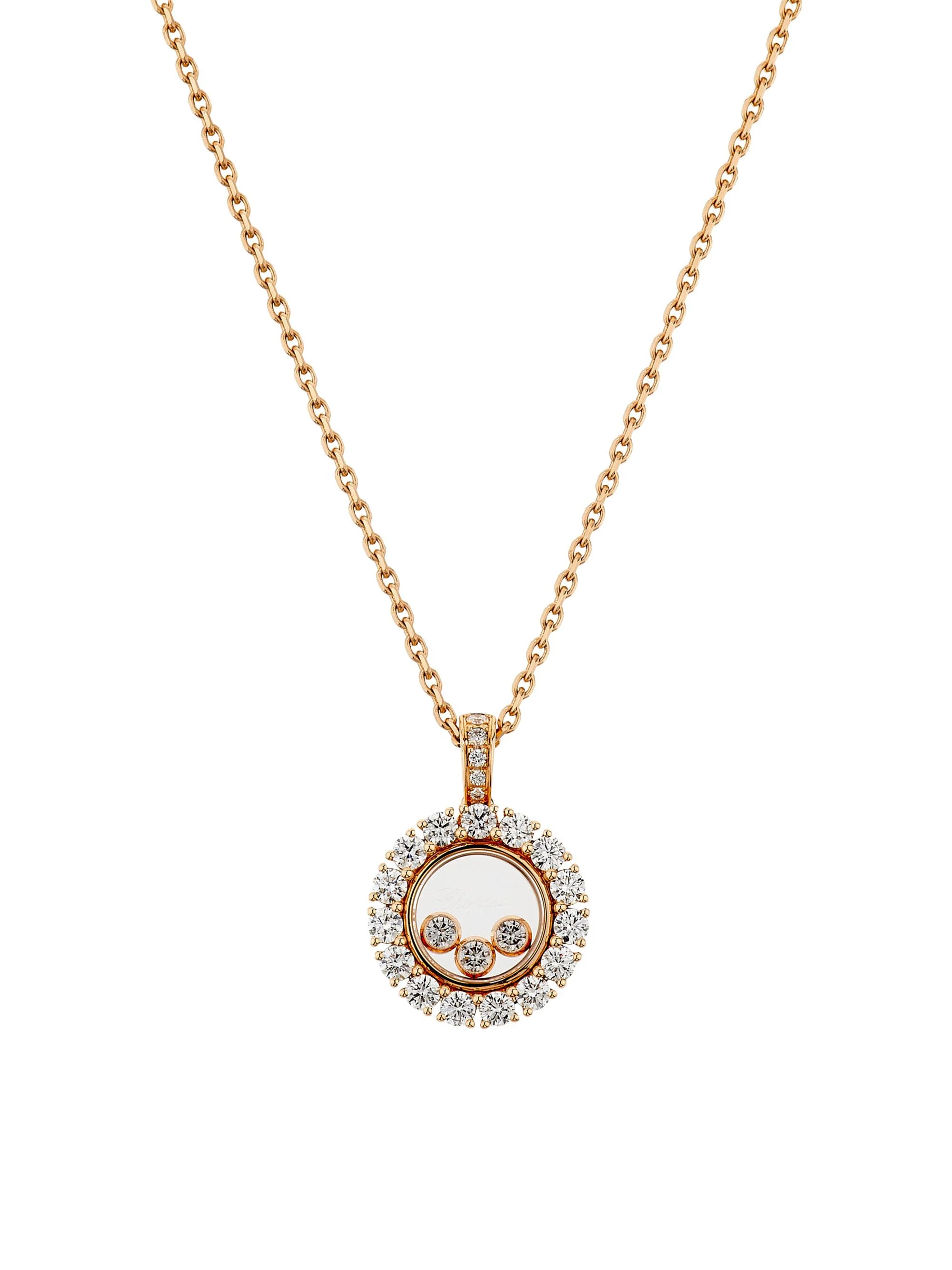 Women's Happy Diamonds 18K Rose Gold & 0.89 TCW Diamond Pendant Necklace - Rose Gold - 1