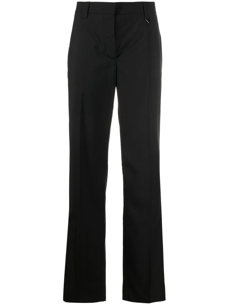 tailored logo-plaque trousers 1
