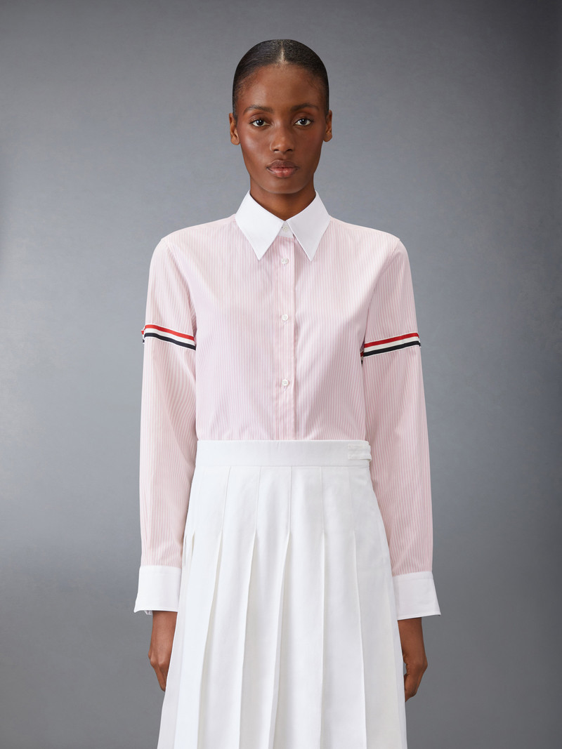Thom Browne Cotton Silk Armband Point Collar Shirt outlook