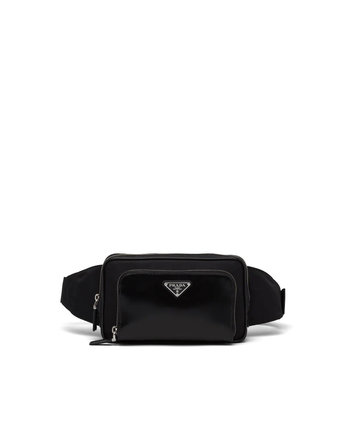 Re-Nylon and brushed leather belt bag - 1