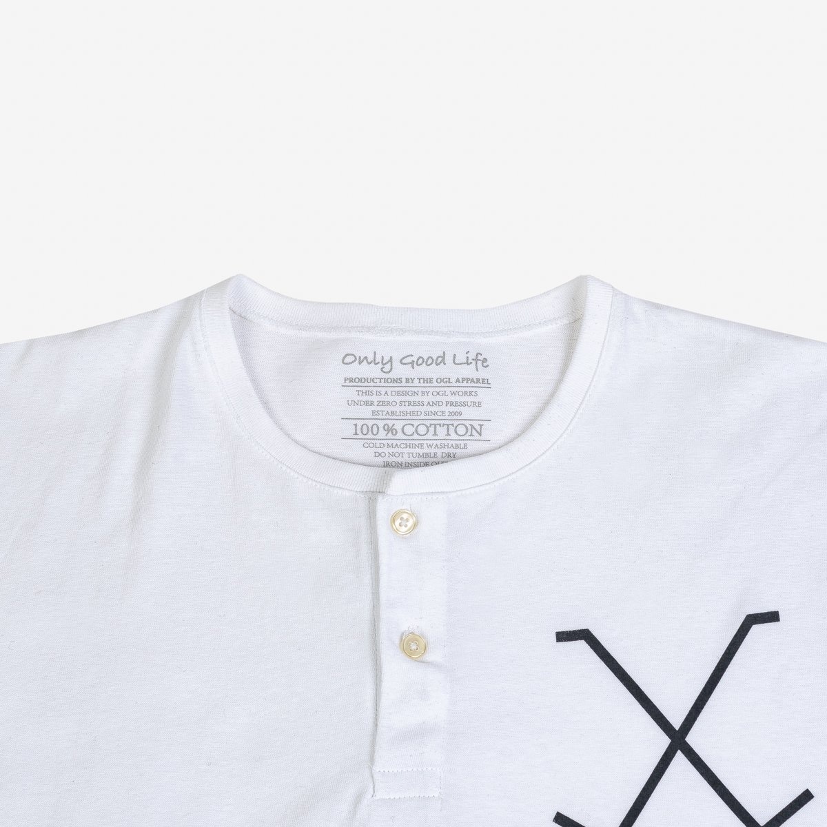 OGL 5.6oz Henley Tee - White - 7