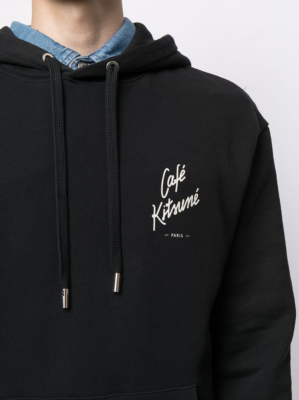 Café Kitsuné print drawstring hoodie - 6