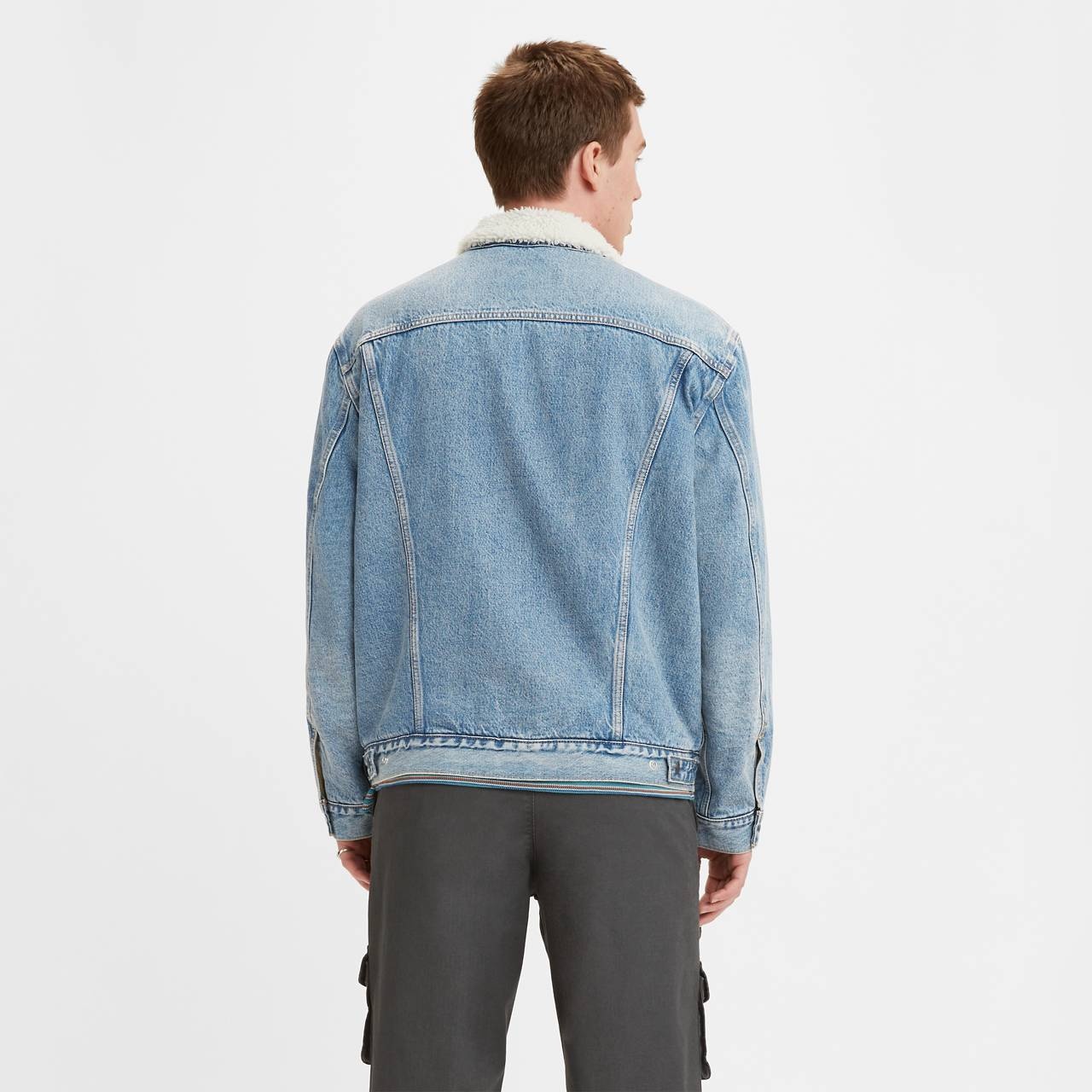 VINTAGE RELAXED FIT SHERPA TRUCKER JACKET - 3