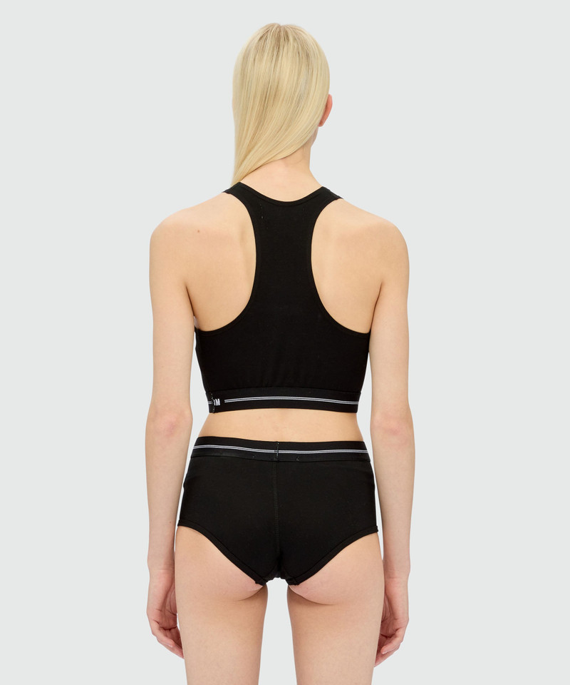 MSGM black jersey top with racerback neckline and elastic waistband 3