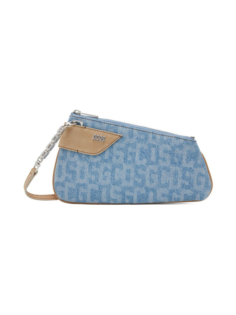 Blue Comma Notte Monogram Denim Shoulder Bag 1