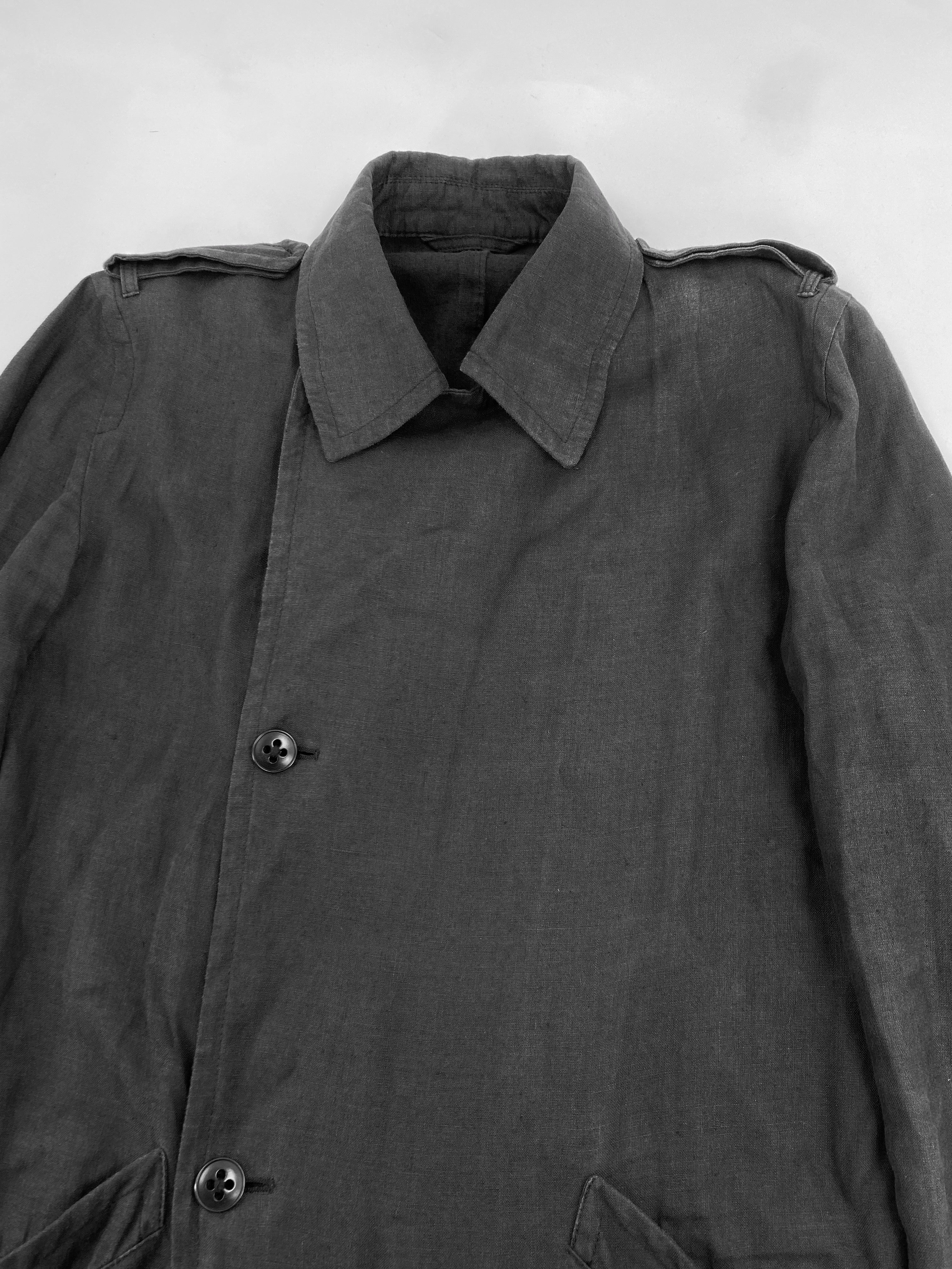 Ann Demeulemeester Spring 2006 Grey Hemp Trench Coat Jacket XXS - 7