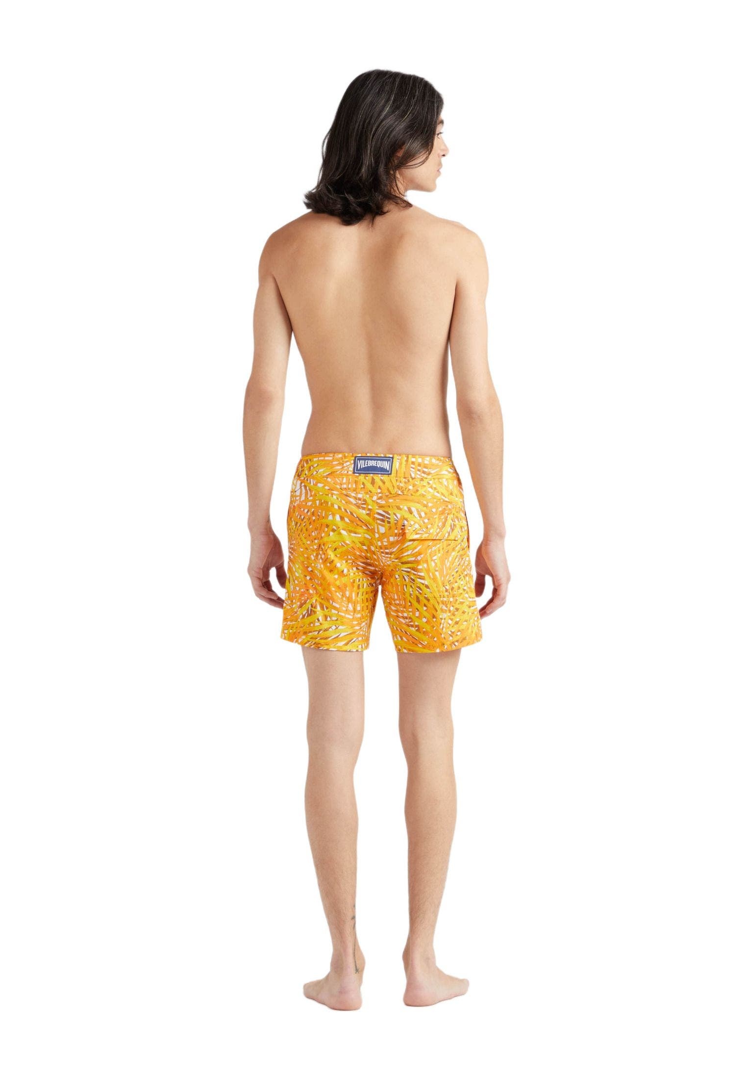 Vilebrequin Men's Palm Leaves Stretch Flat Belted Swim Shorts in Mangue at Nordstrom - 2