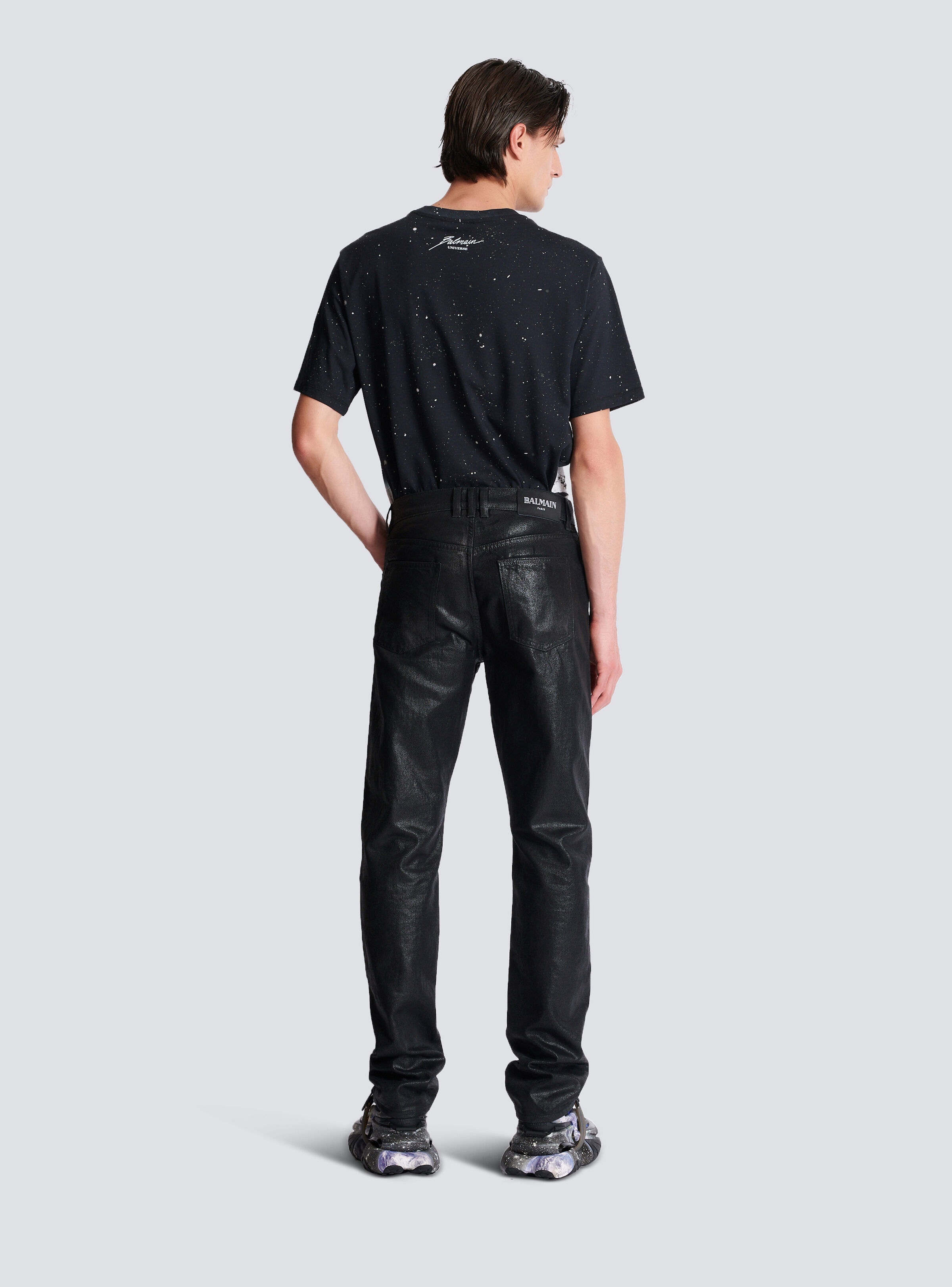 Regular-fit coated denim jeans - 4