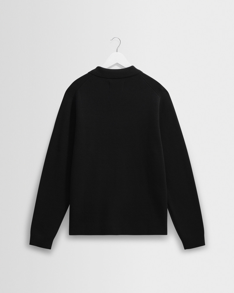 Carter - Black Open Collar Milano Knit Polo 9