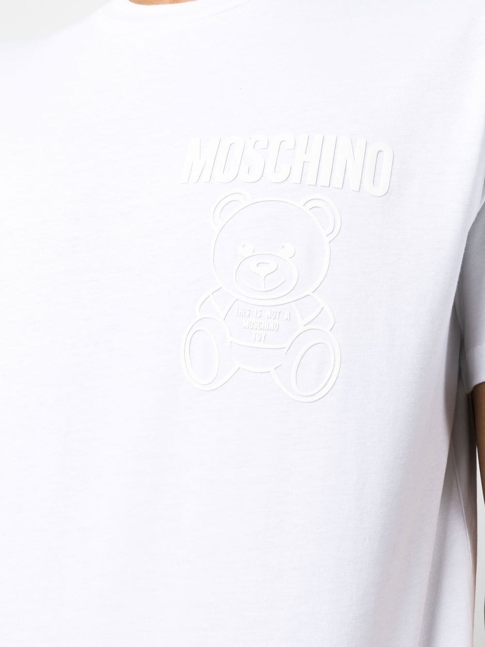 Tシャツ・カットソー Moschino White Cotton T-Shirt Logo Print Moschino White cotton logo T-shirt - White - Women