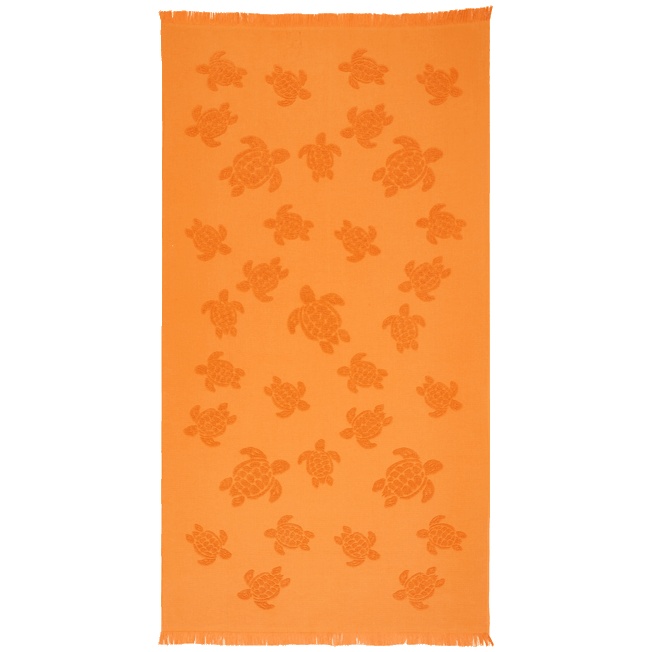 Beach Fouta in Organic Cotton Turtles Jacquard - 1