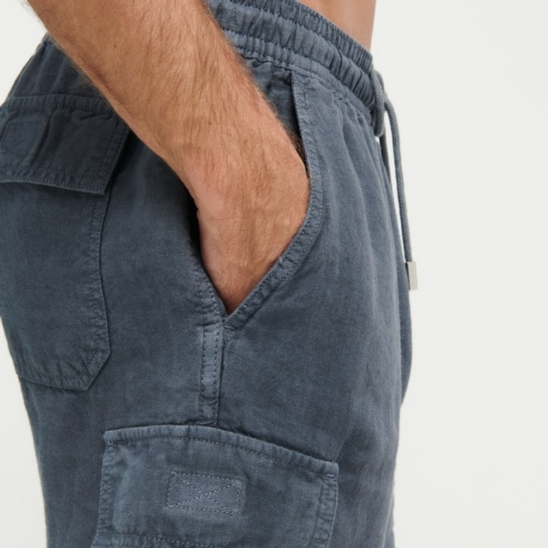 Men Linen Bermuda Shorts Natural Dye 6