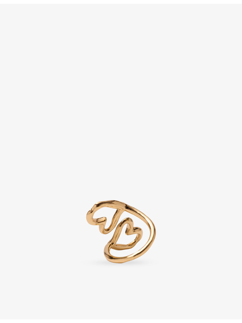 Double Heart Brass Ring - 2