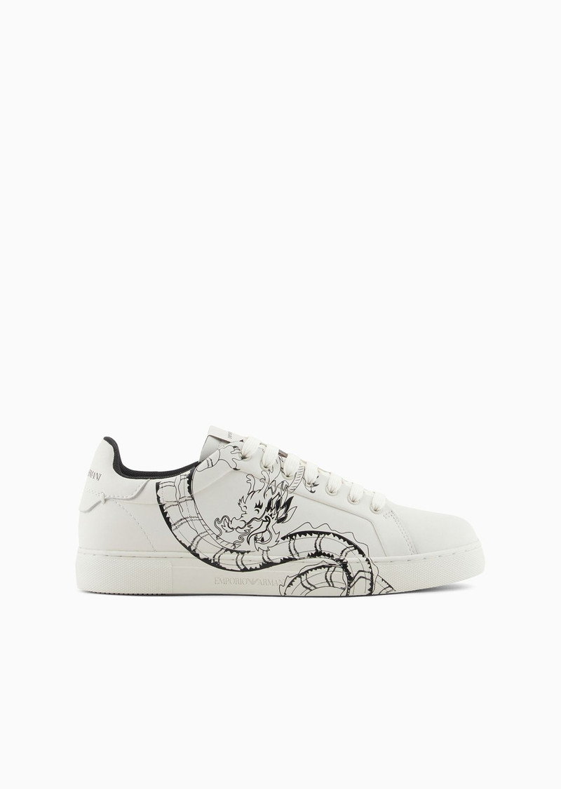 dragon-print leather sneakers 1