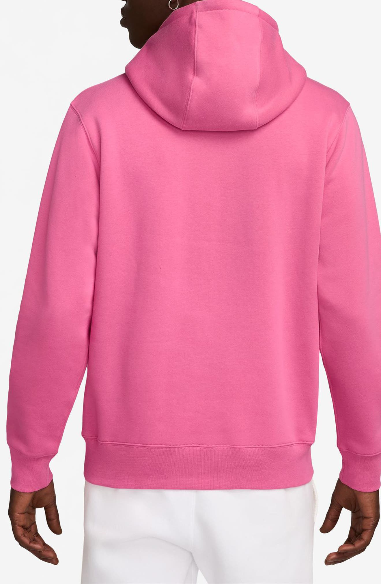 Nike Club Fleece Pullover Hoodie in Pinksicle/White at Nordstrom - 2