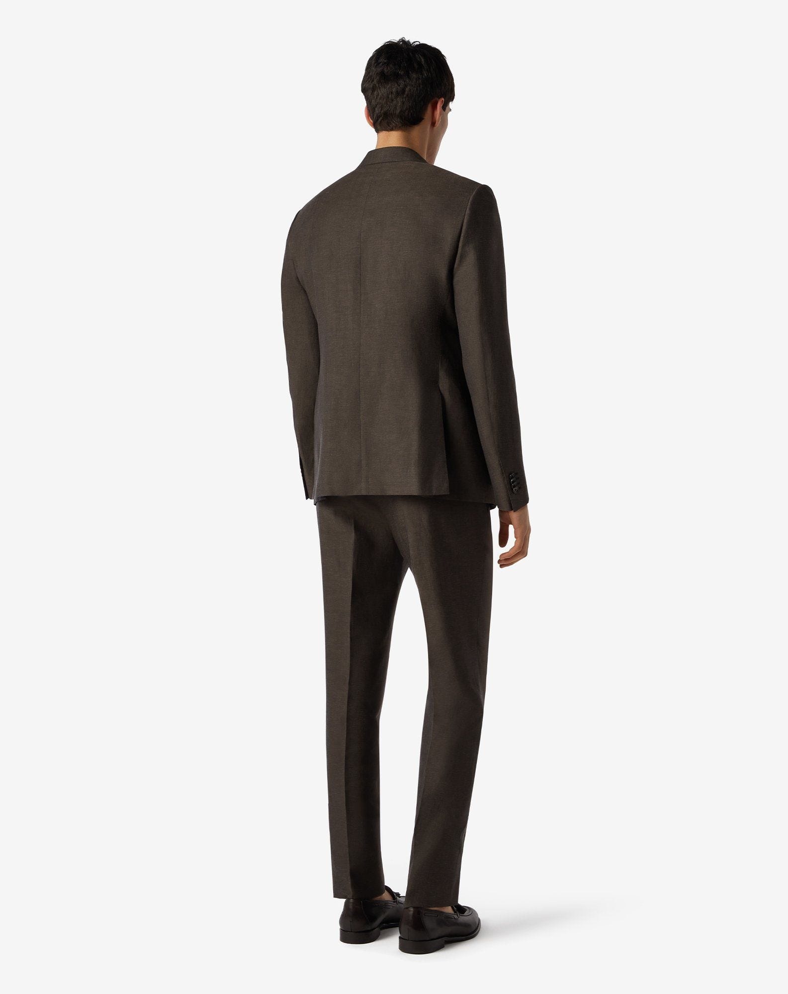 Brown wool and linen suit - 4