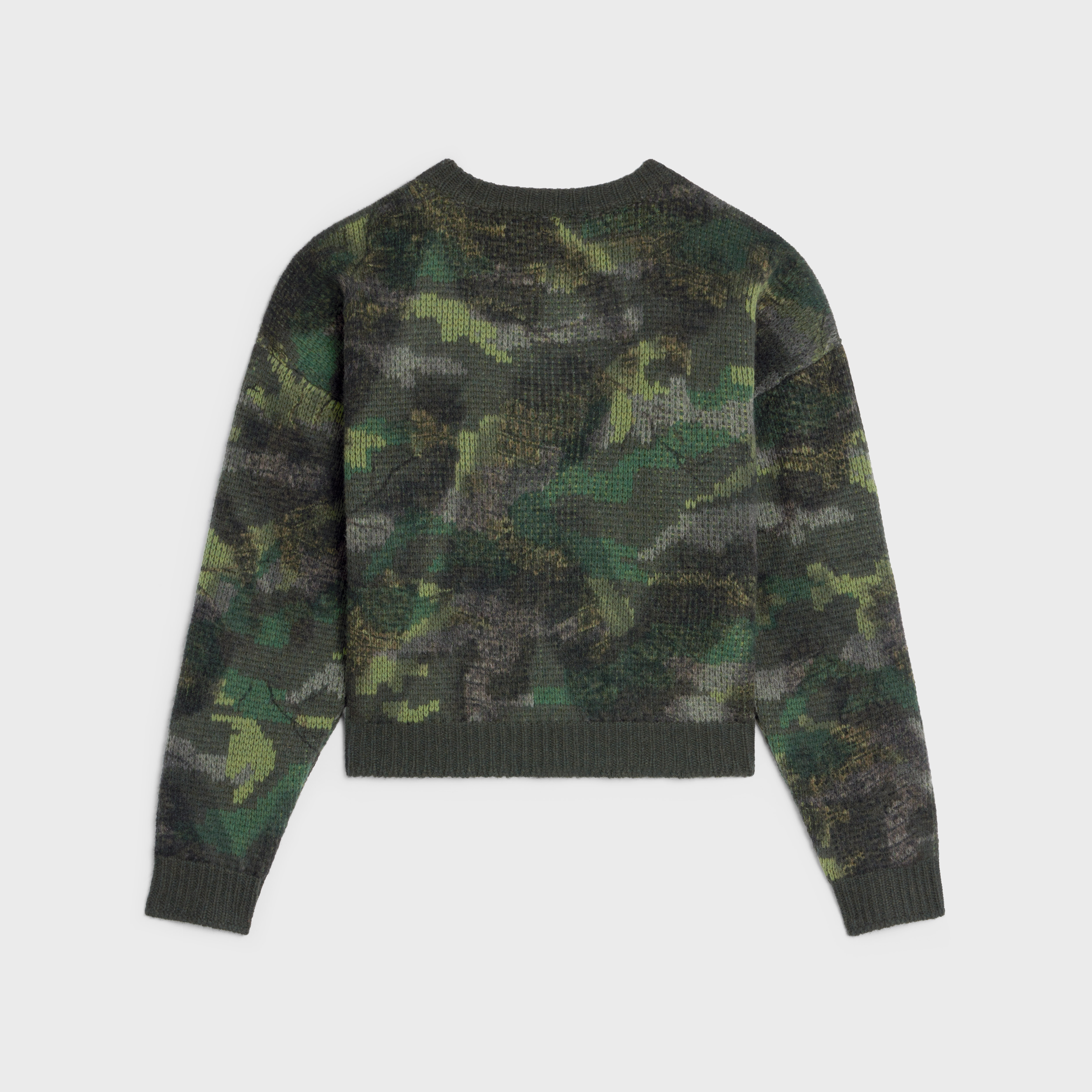 boxy cropped sweater in camouflage wool - 2