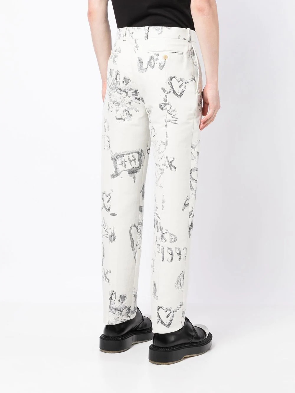 tailored patterned-jacquard trousers - 4