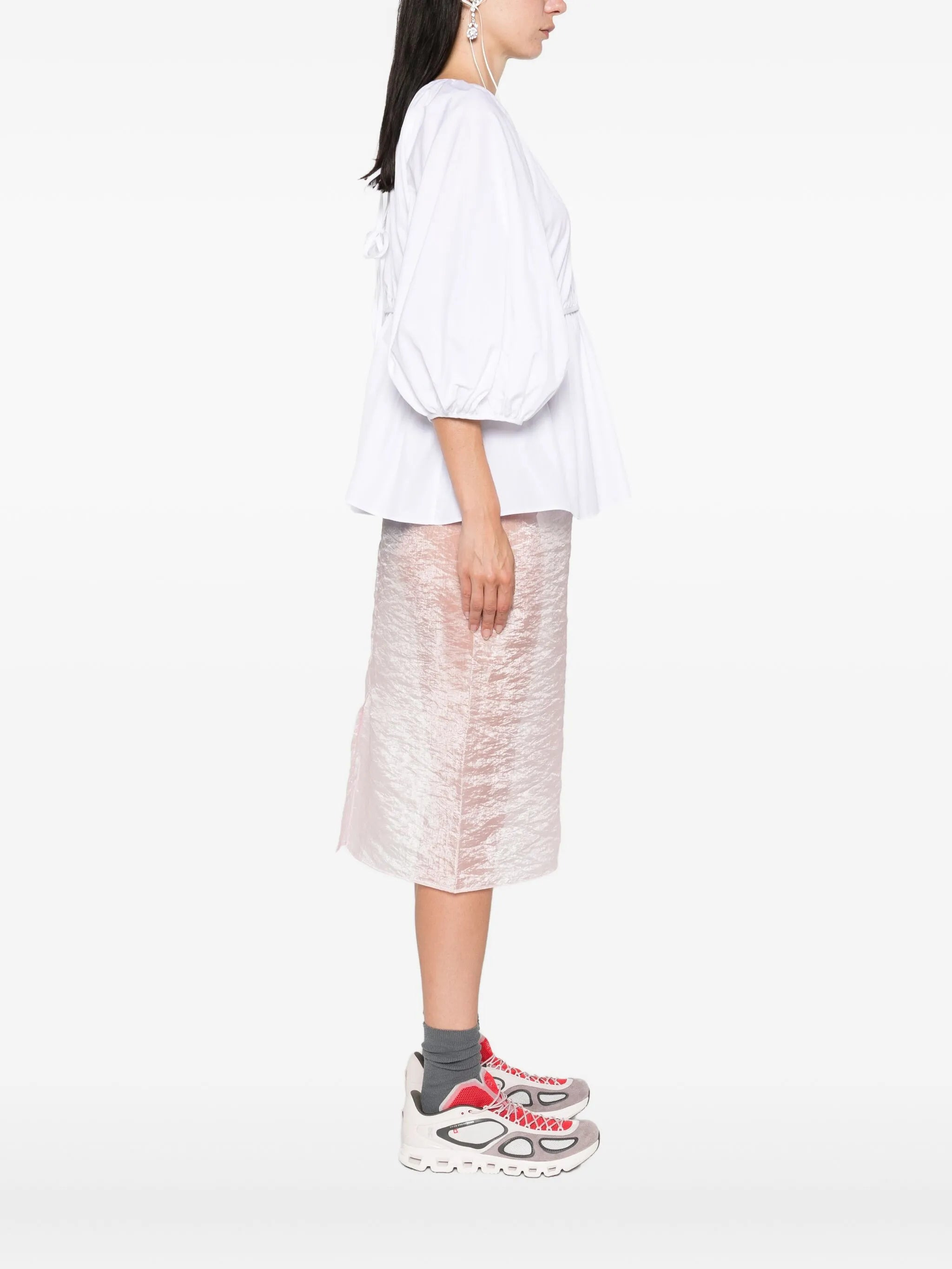 Cecilie Bahnsen Gathered-waist Puff-sleeve Top - 5