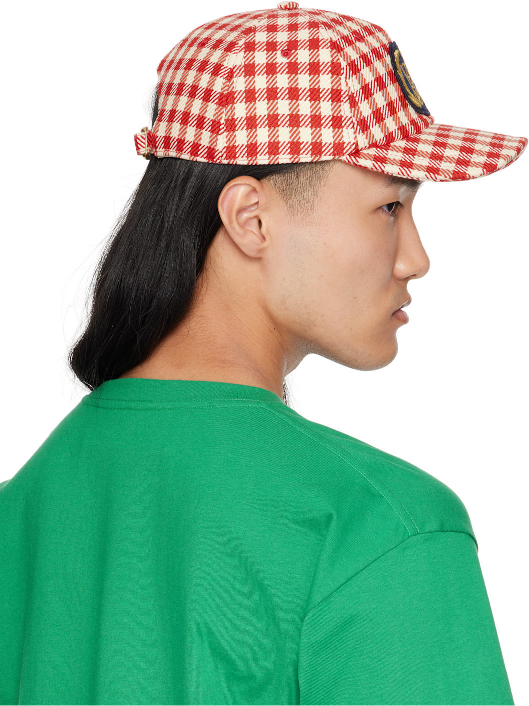 Red & White Patch Cotton & Wool Baseball Cap - 3