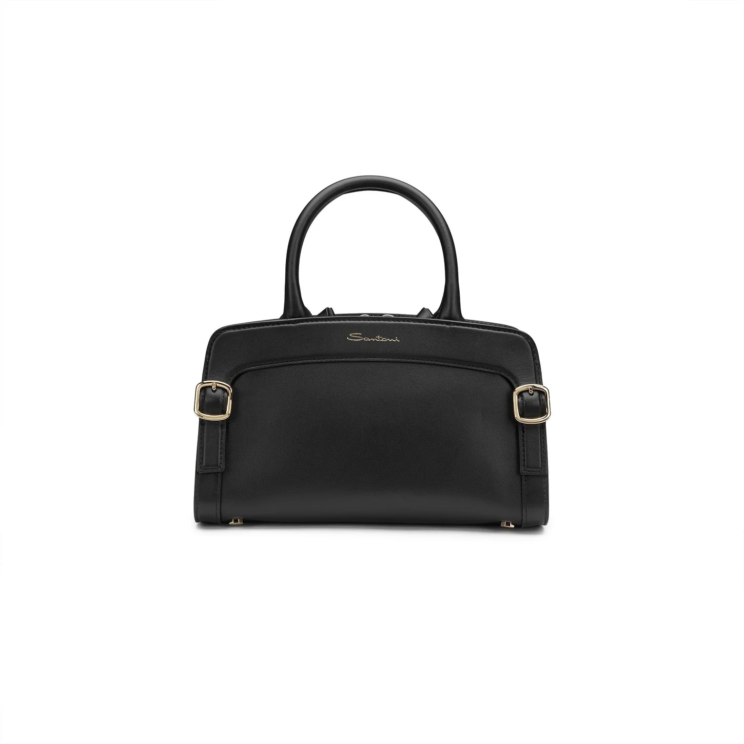 Black leather handbag - 1