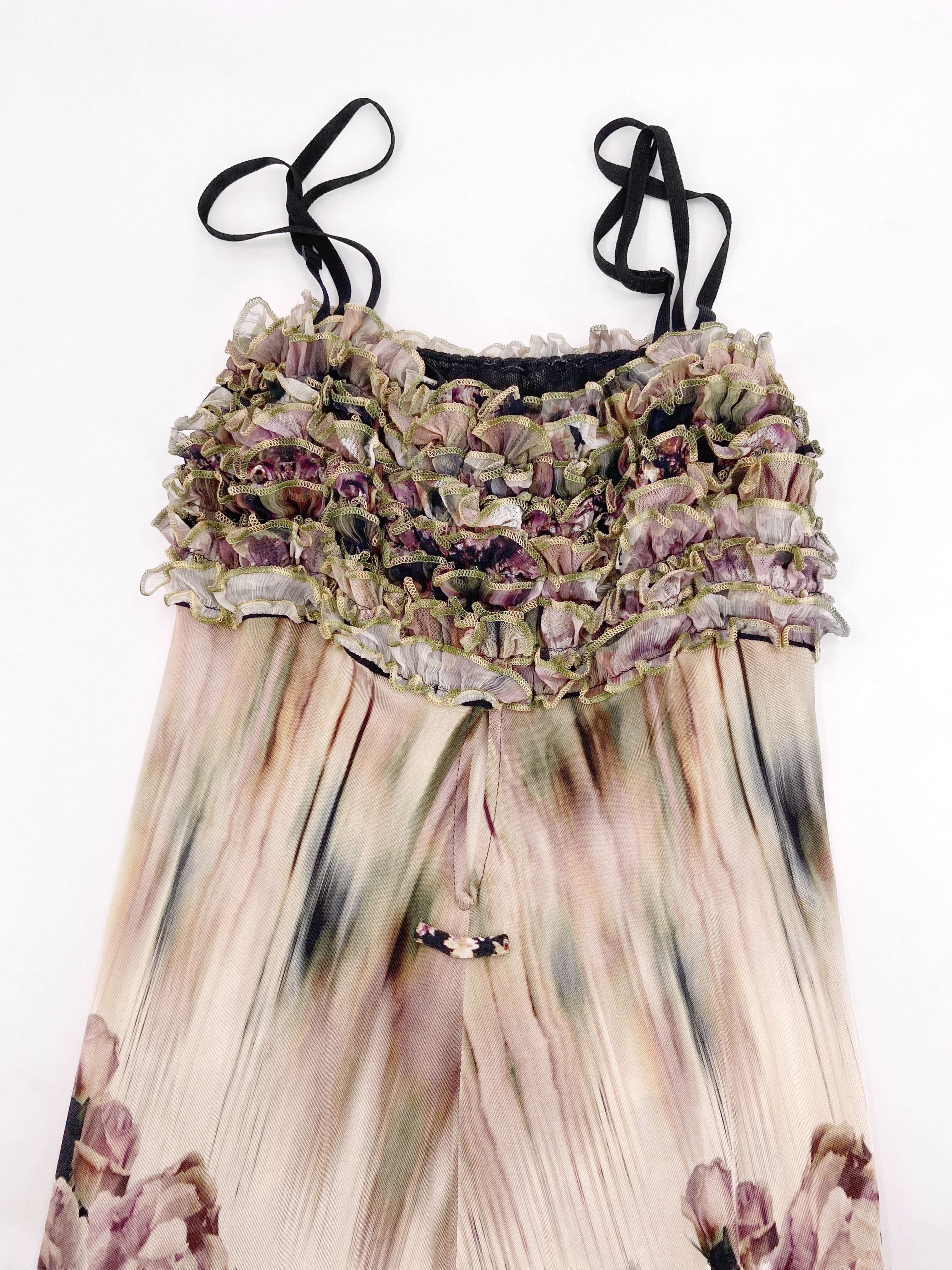 Jean Paul Gaultier Spring 2011 Ruched Floral Mesh Dress S - 12