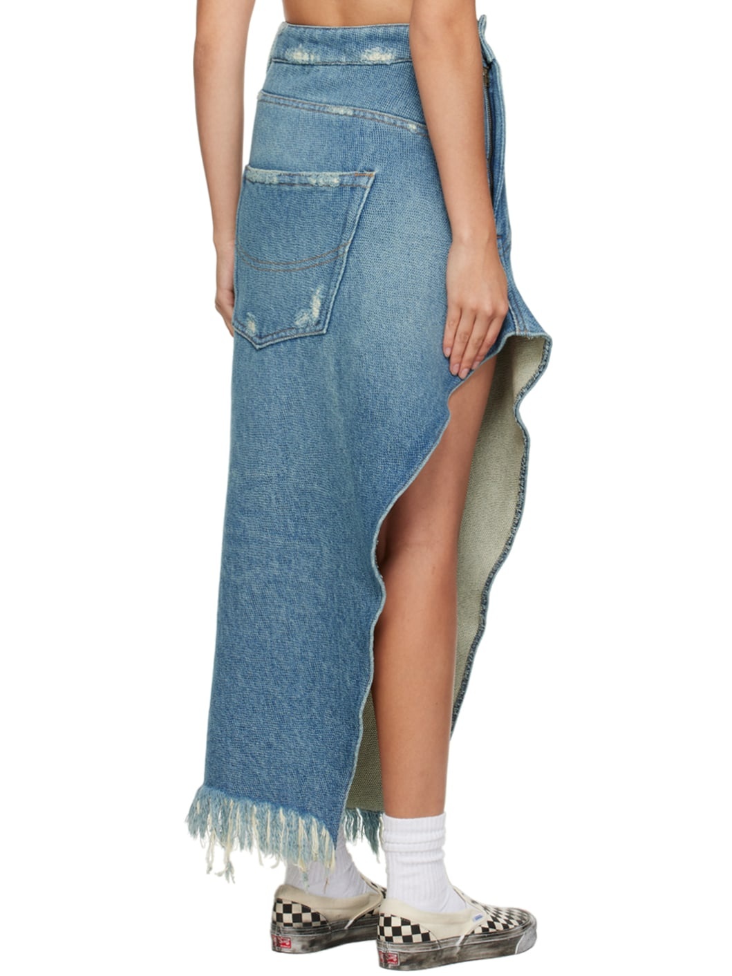 Indigo 1.5x Resized Denim Midi Skirt - 3