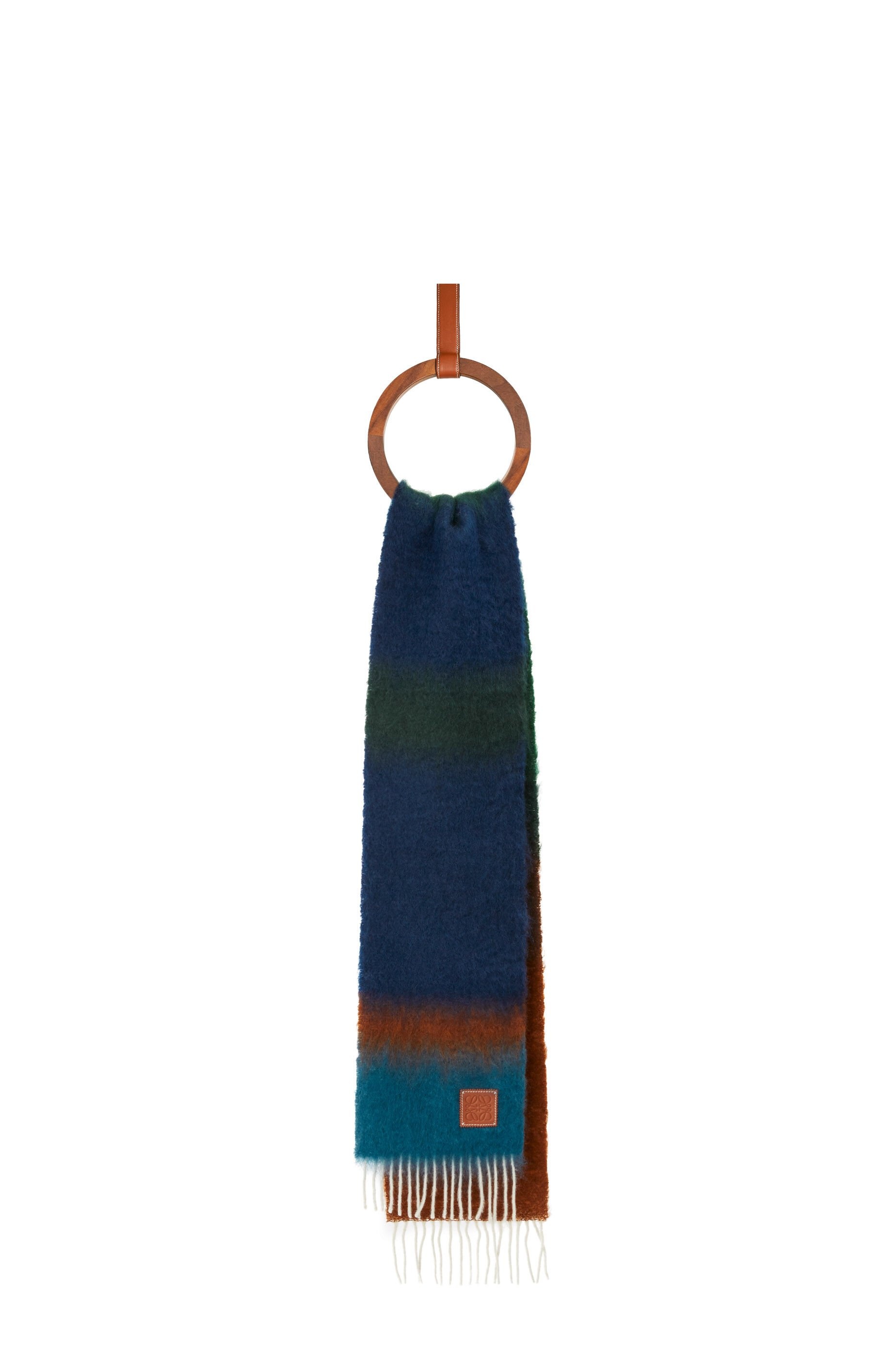 Stripe scarf in mohair and wool - 1